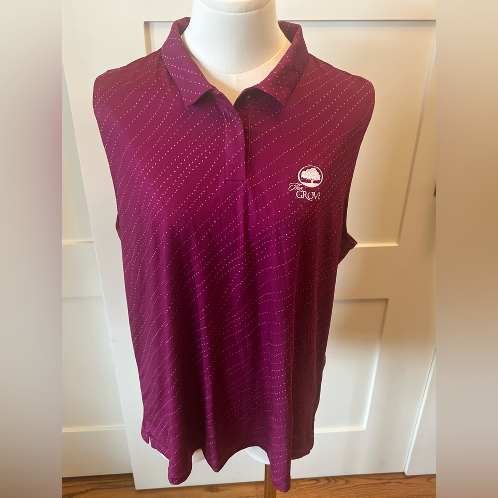 Nike Women's Purple Dotted Sleeveless Dri-Fit Top- Size XL
